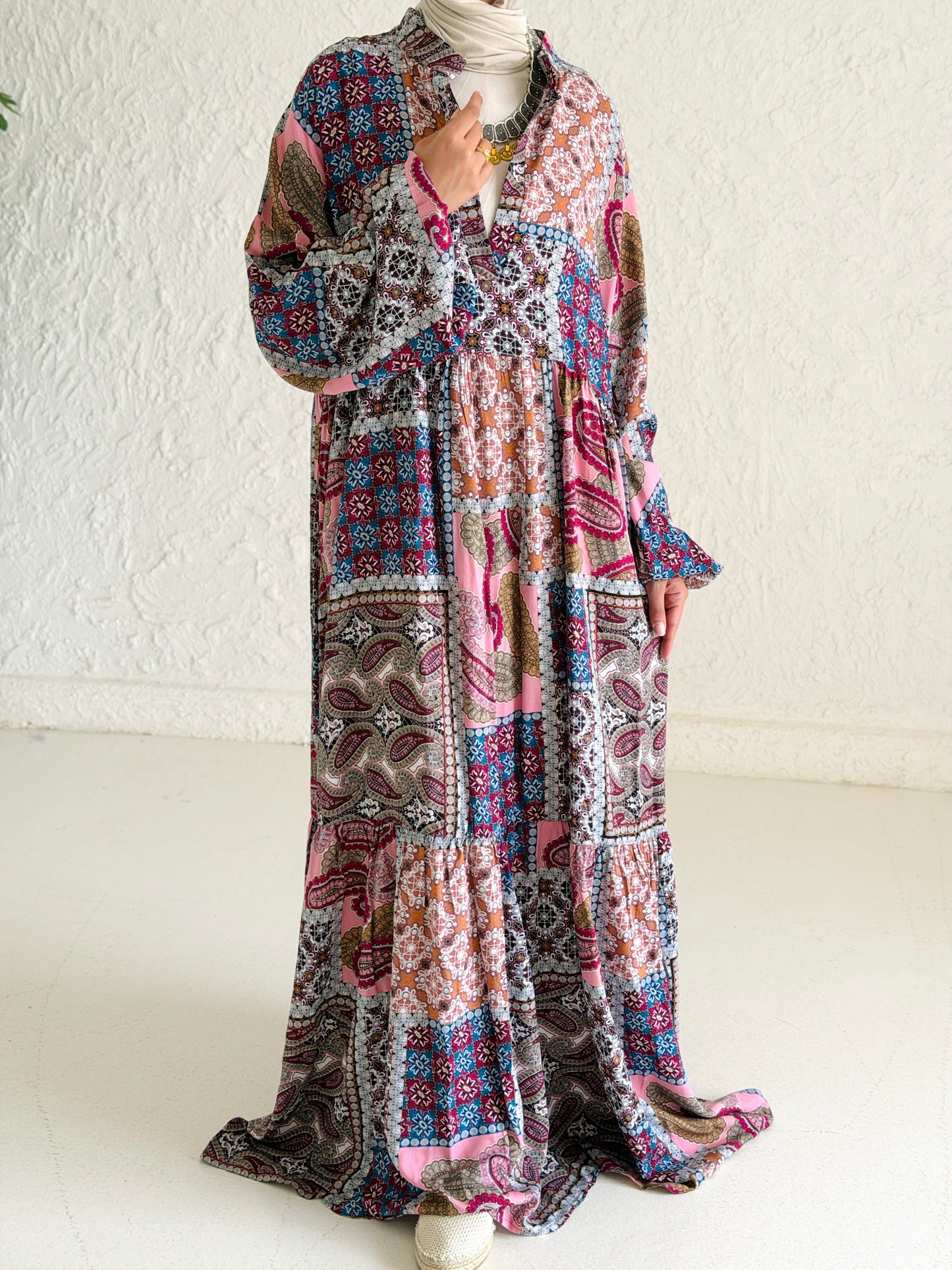 Artistic Cotton Maxi Dress