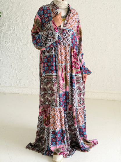 Artistic Cotton Maxi Dress