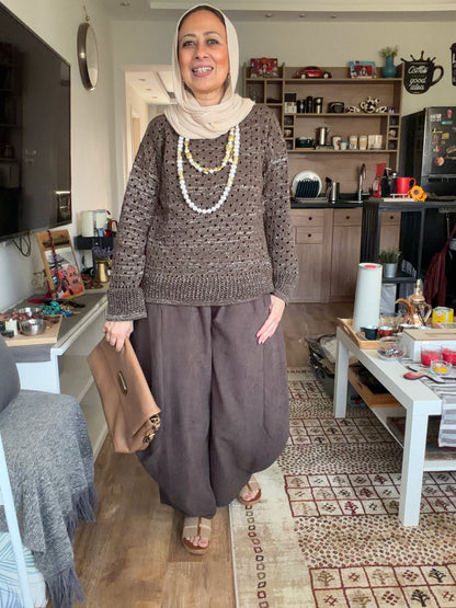 Sliver Air Knit Top in brown