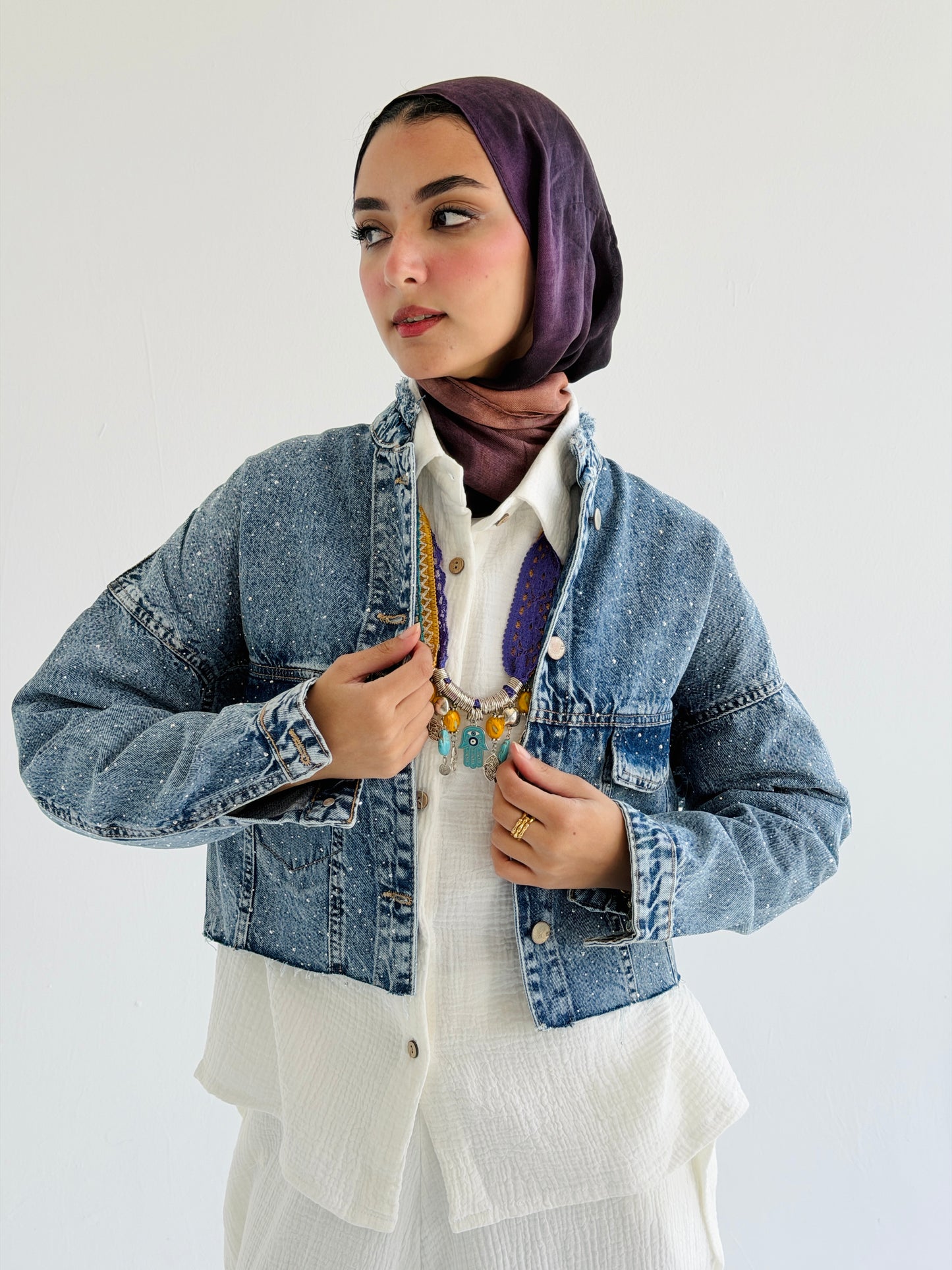 Stardust cropped Denim Jacket