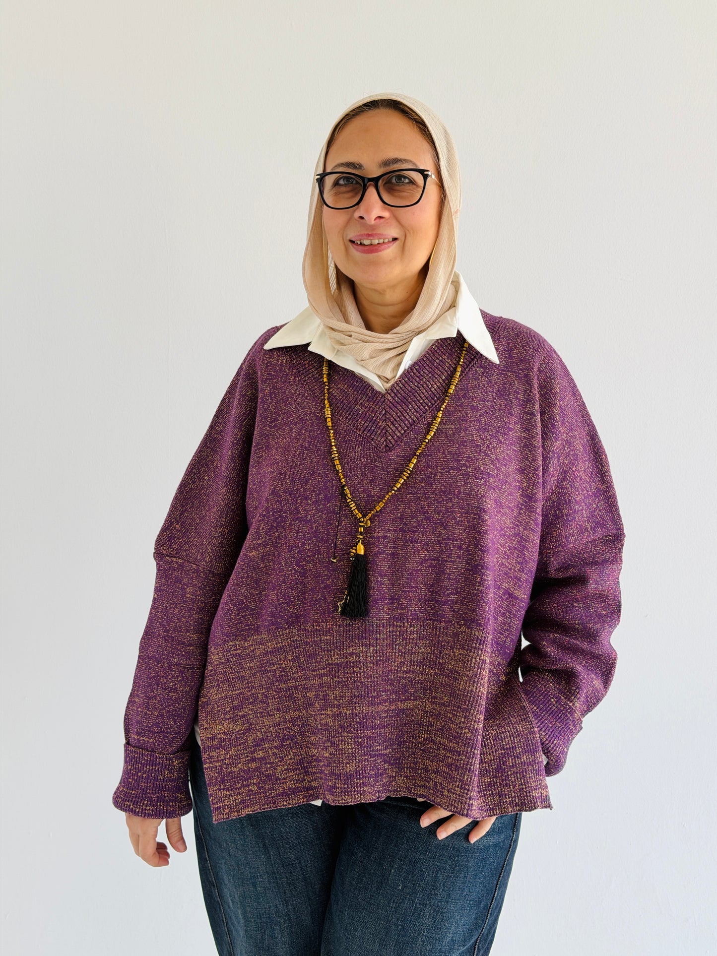 Nova — Metallic Gold Knit Top