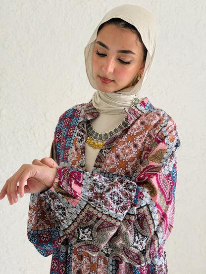 Artistic Cotton Maxi Dress