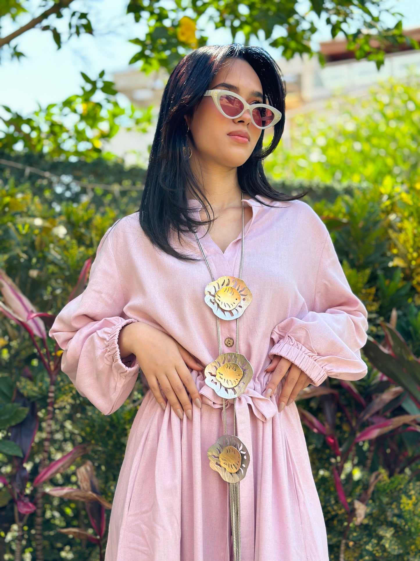 Plain Linen shirt dress