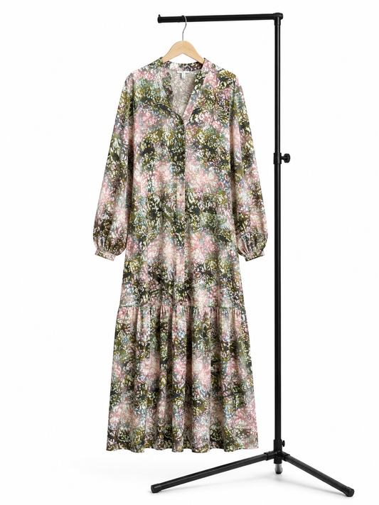 Paradise Cotton Dress in Olive pattern