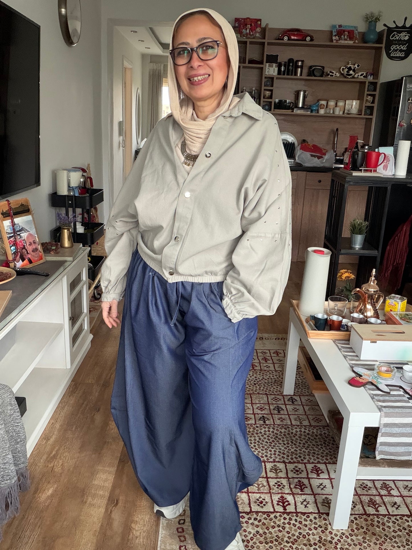 Silver Stud Gabardine Jacket