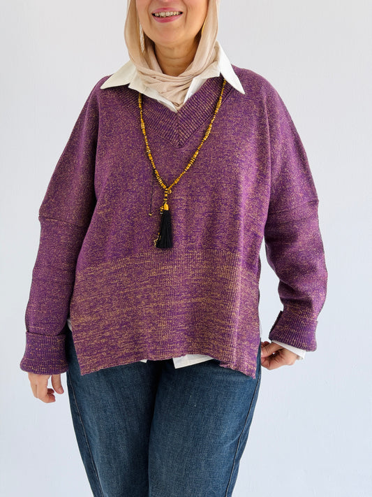 Nova — Metallic Gold Knit Top