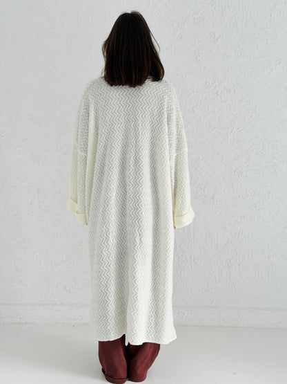 Motion Lines Coat in Off White