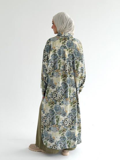 Lora Cotton Shirt Dress in Olive