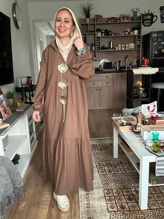Layer Linen Dress ( Brown colour)