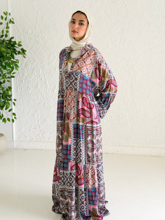 Artistic Cotton Maxi Dress