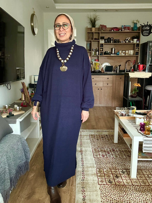 Soft Aura knit Dress in Navy