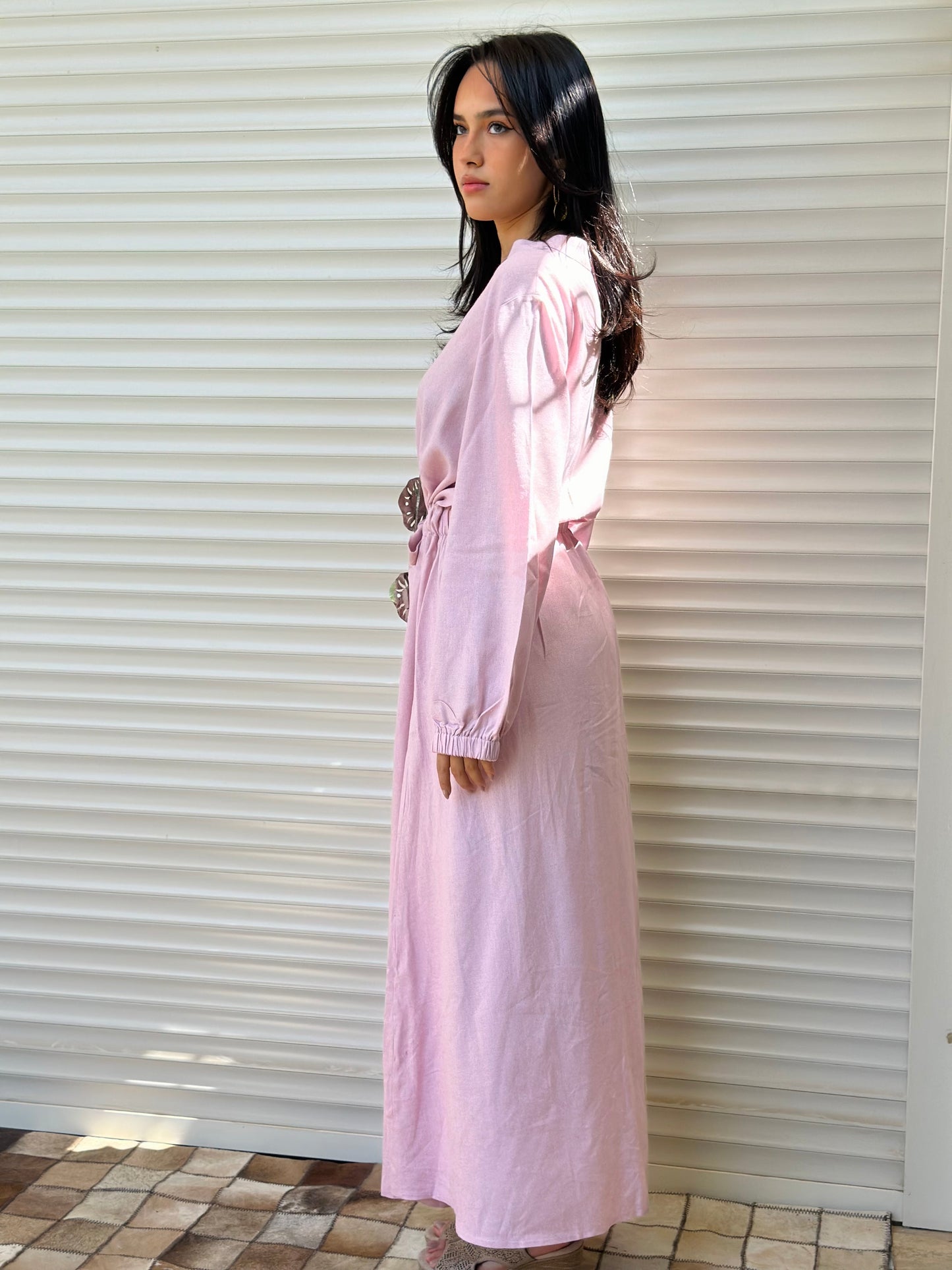 Plain Linen shirt dress