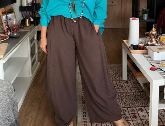 Brown Balloon Pants