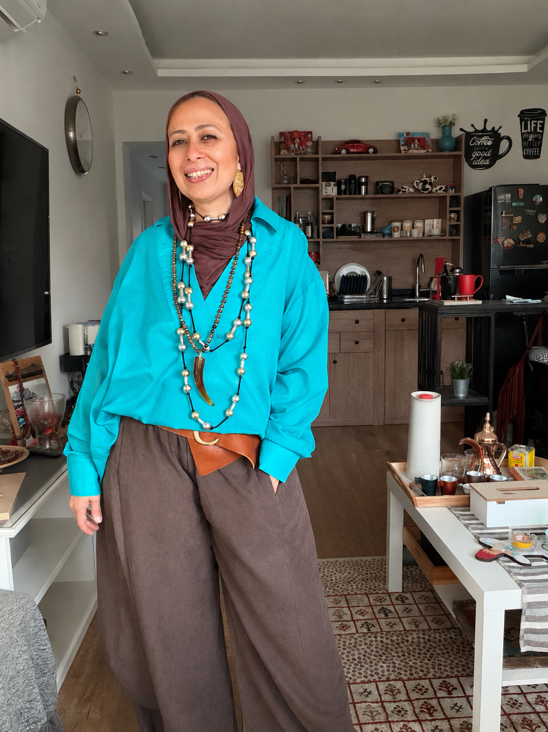 Brown Balloon Pants
