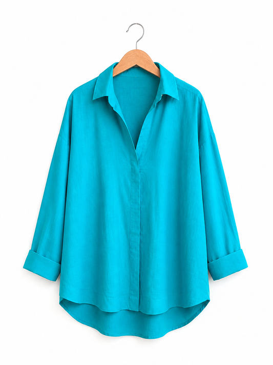 Caribbean Green Cotton Blouse