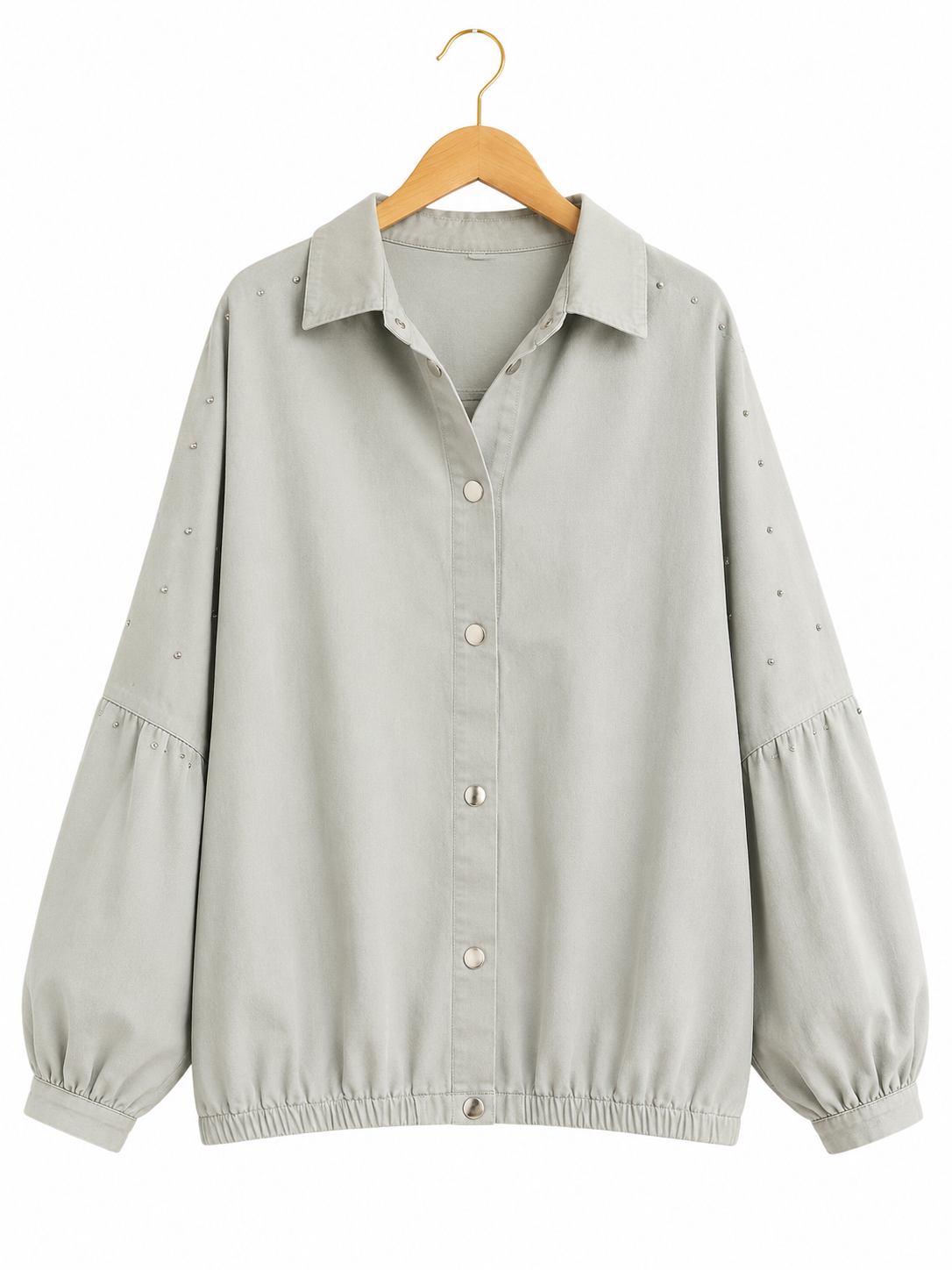 Silver Stud Gabardine Jacket