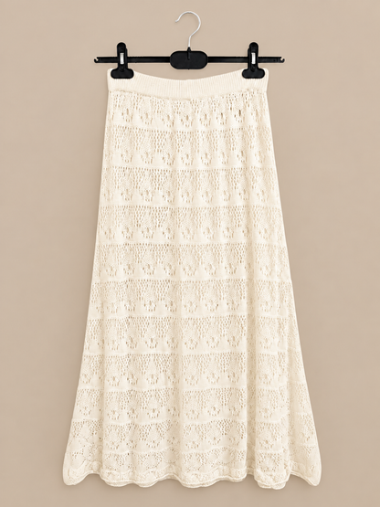 Luna Lined Crochet Maxi Skirt