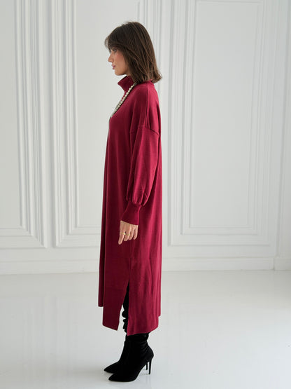 Soft Aura Dress In burgundy