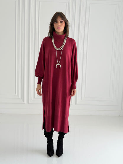 Soft Aura Dress In burgundy