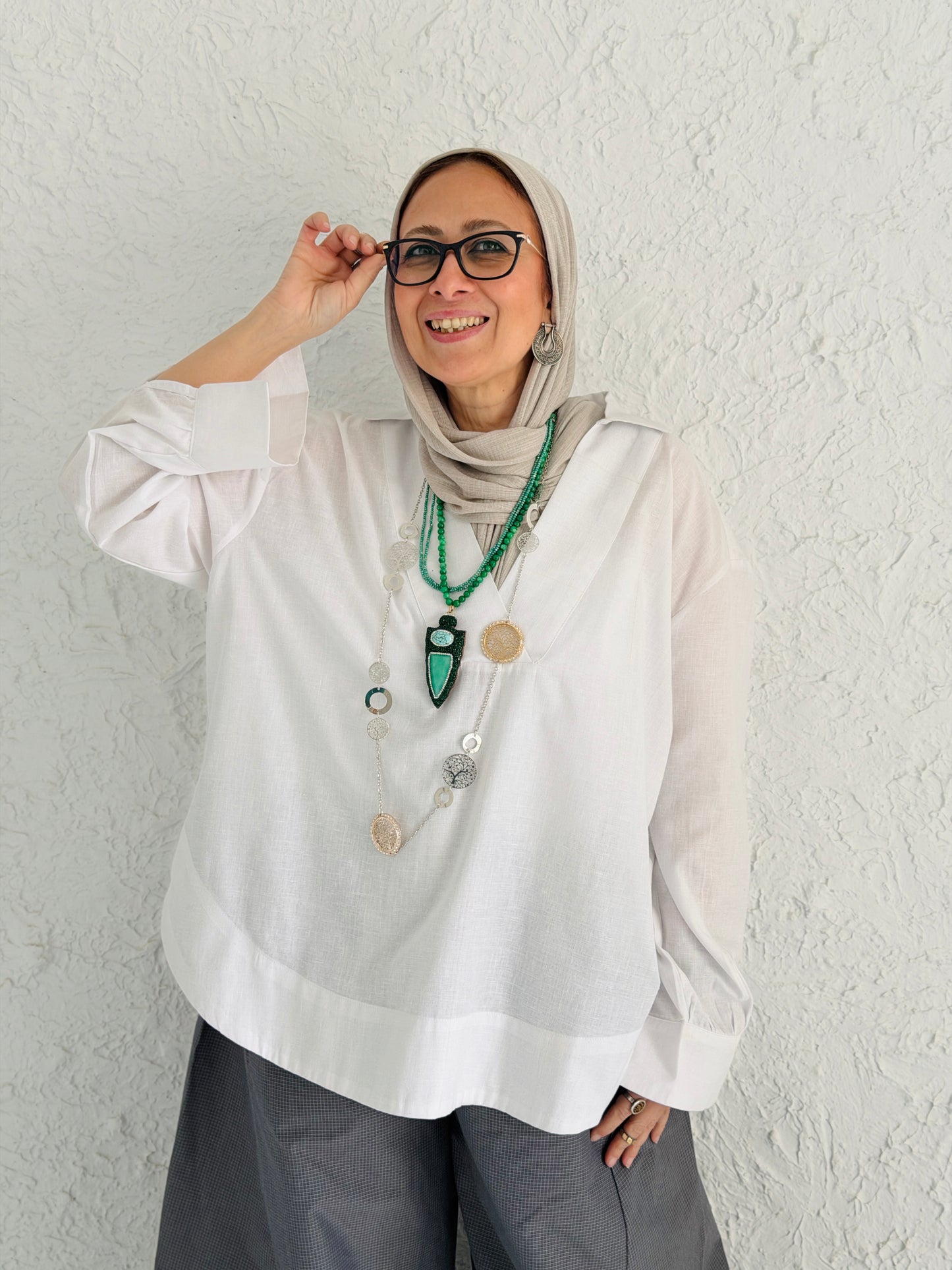 Cotton Blouse With Polo Collar