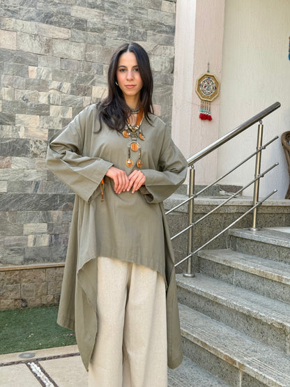 High Low Shirt - Olive