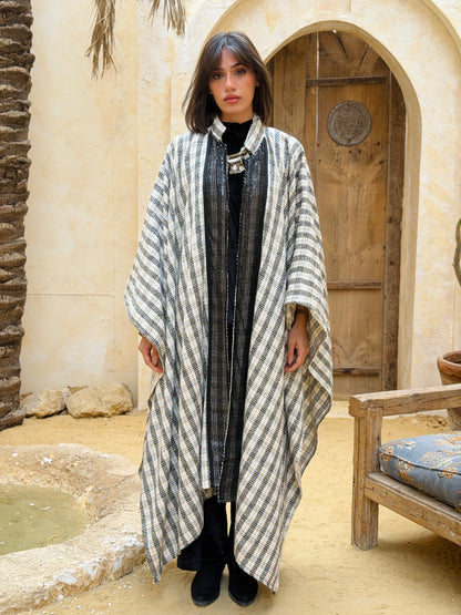 وِصَال — Wesal Gold striped wool cape