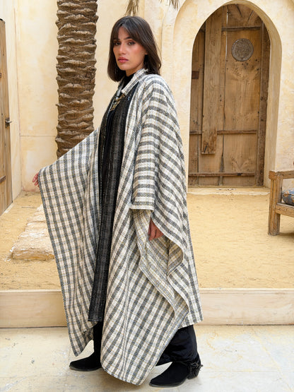 وِصَال — Wesal Gold striped wool cape