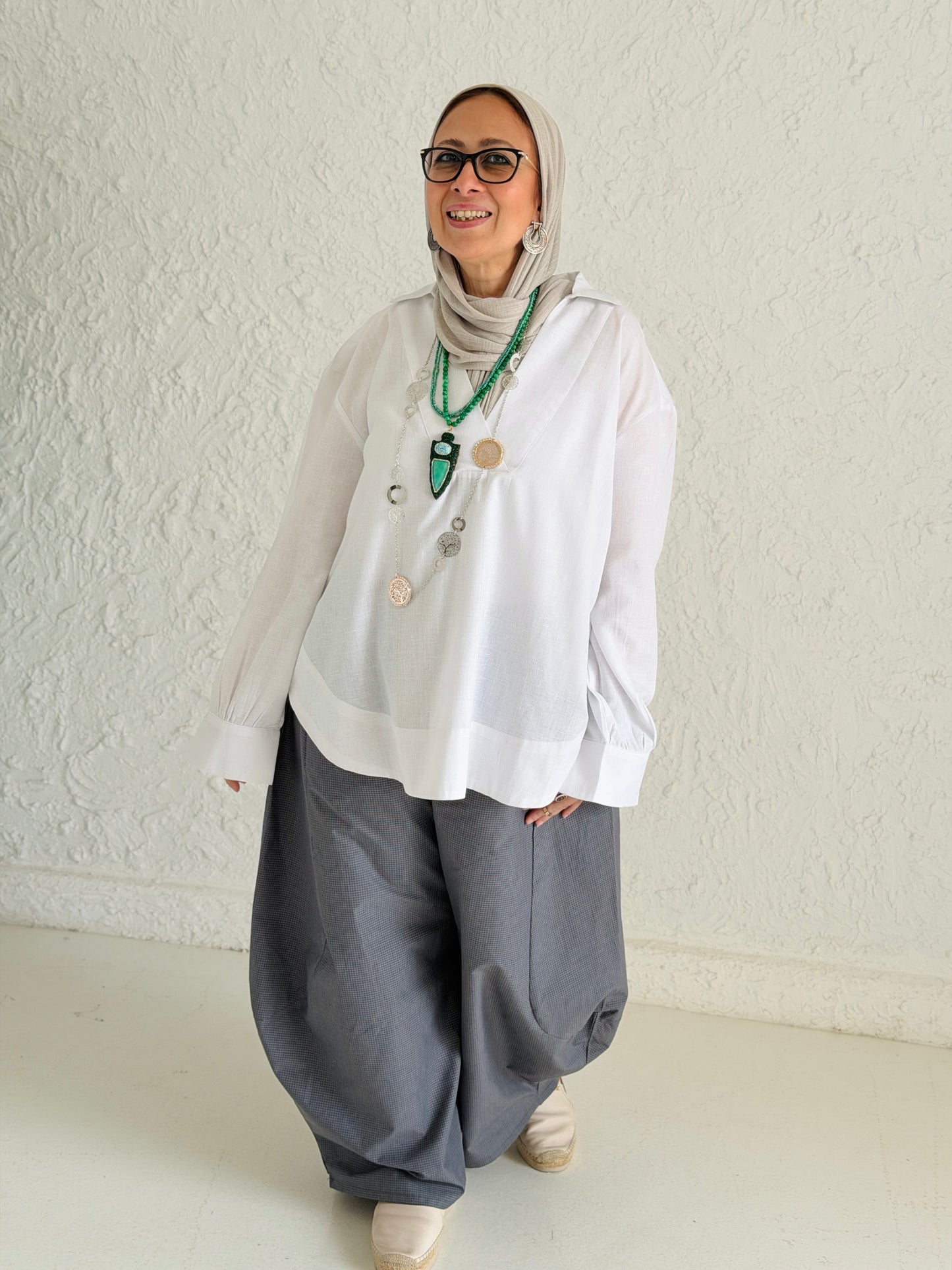 Cotton Blouse With Polo Collar
