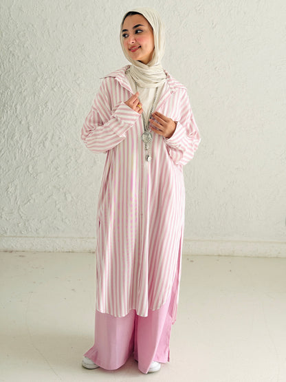 Candy Stripe Cotton Shirt Dress