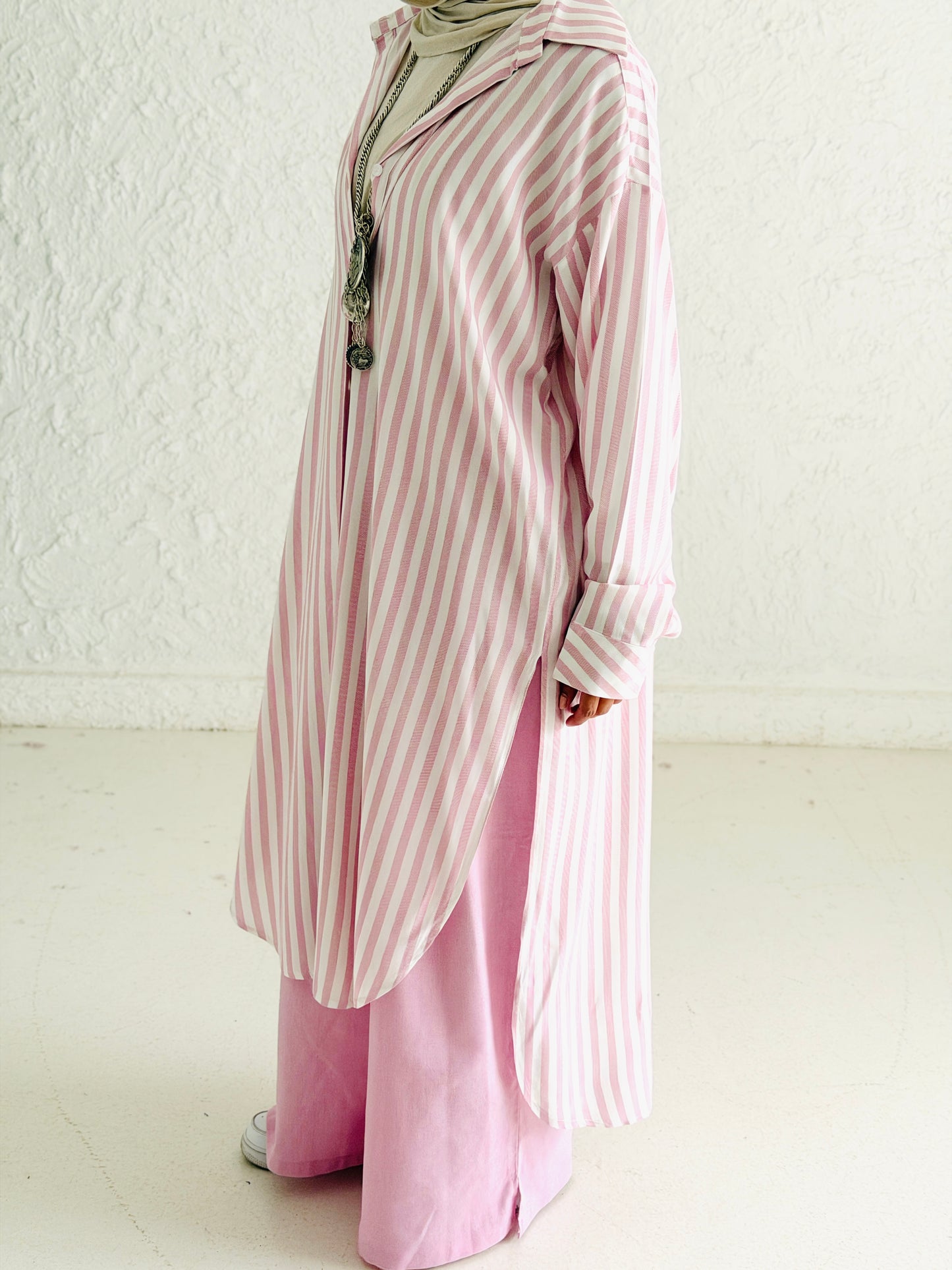 Candy Stripe Cotton Shirt Dress
