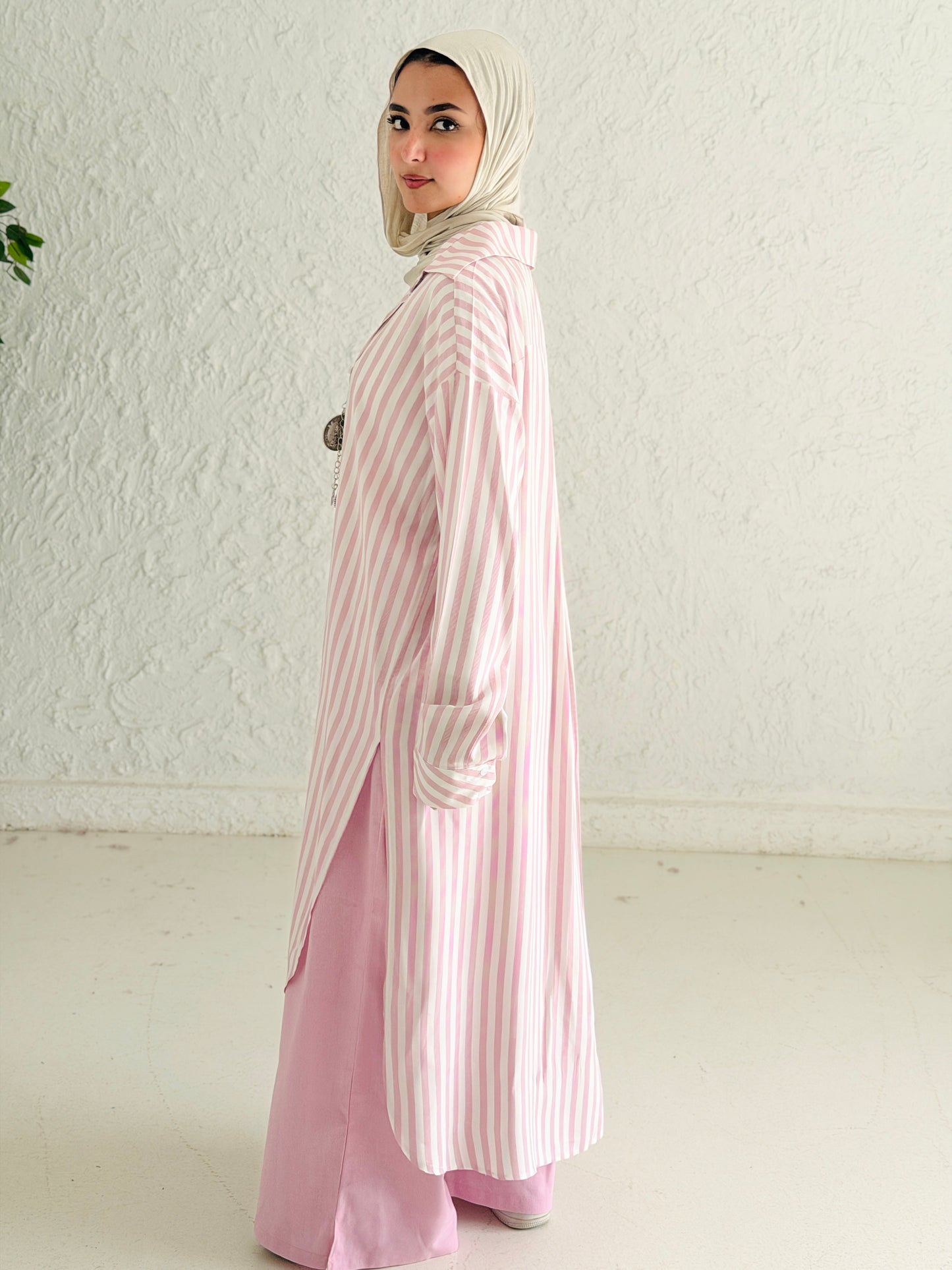 Candy Stripe Cotton Shirt Dress