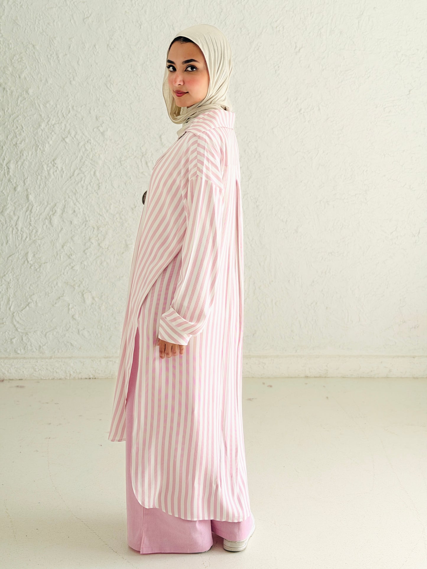 Candy Stripe Cotton Shirt Dress