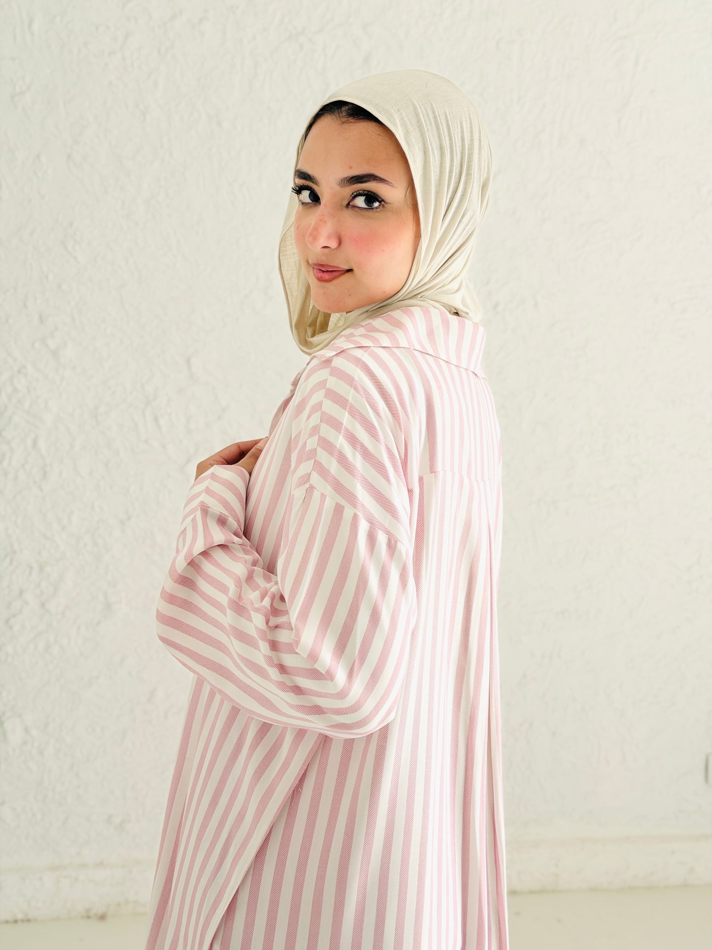 Candy Stripe Cotton Shirt Dress