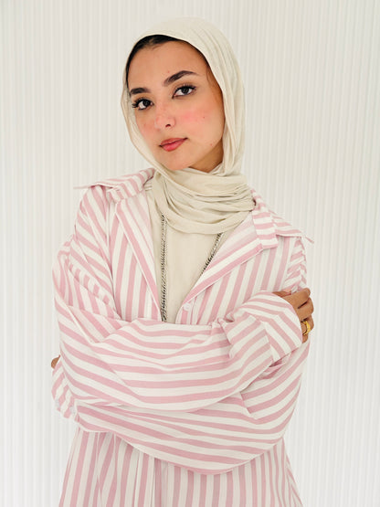 Candy Stripe Cotton Shirt Dress