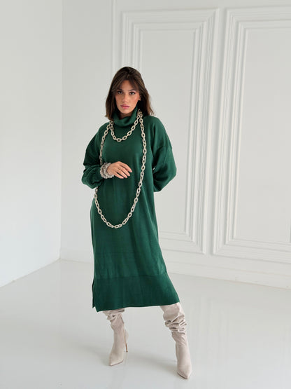 Soft Aura Dress In Emerald Green