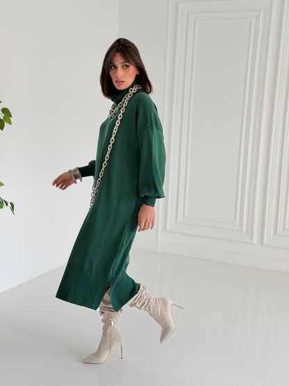 Soft Aura Dress In Emerald Green