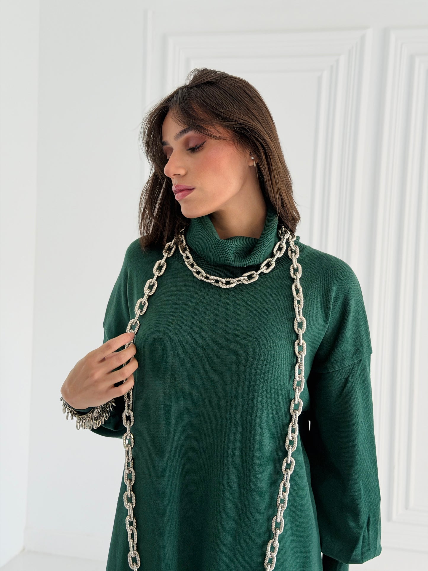 Soft Aura Dress In Emerald Green