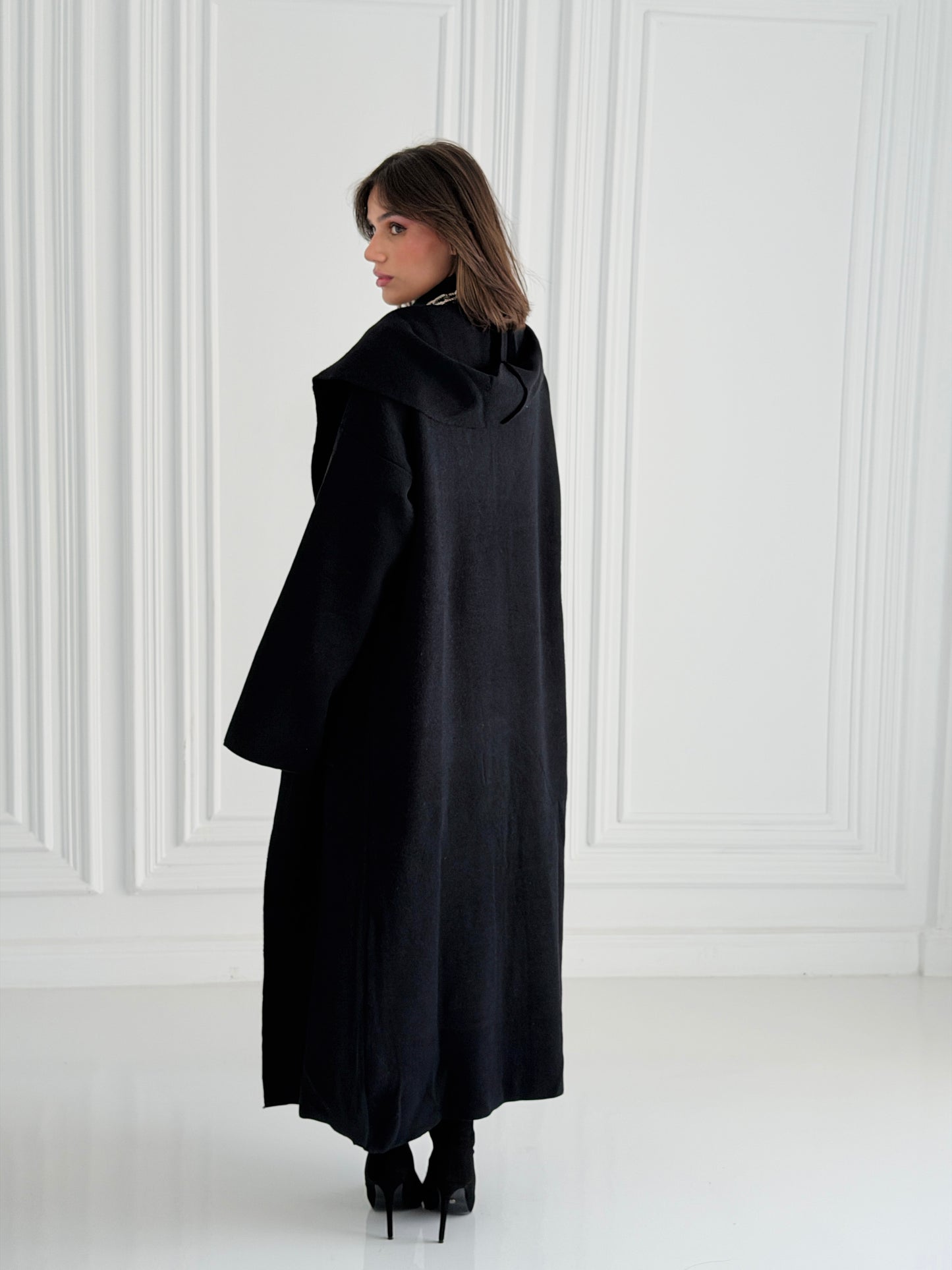 The Tranquil Knit Maxi Coat In Black