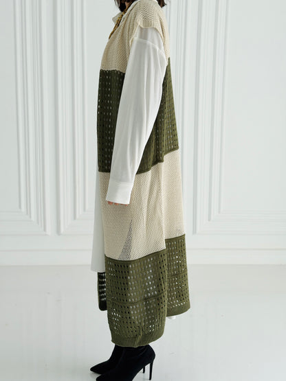 Dual Essence Knit Vest In olive
