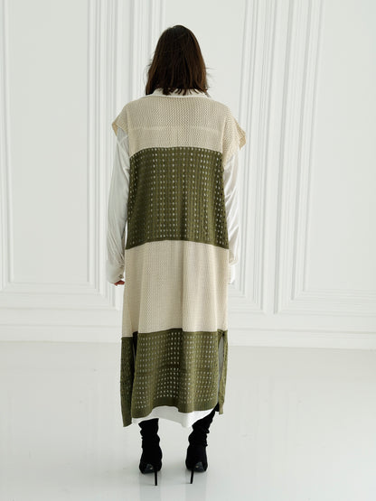 Dual Essence Knit Vest In olive