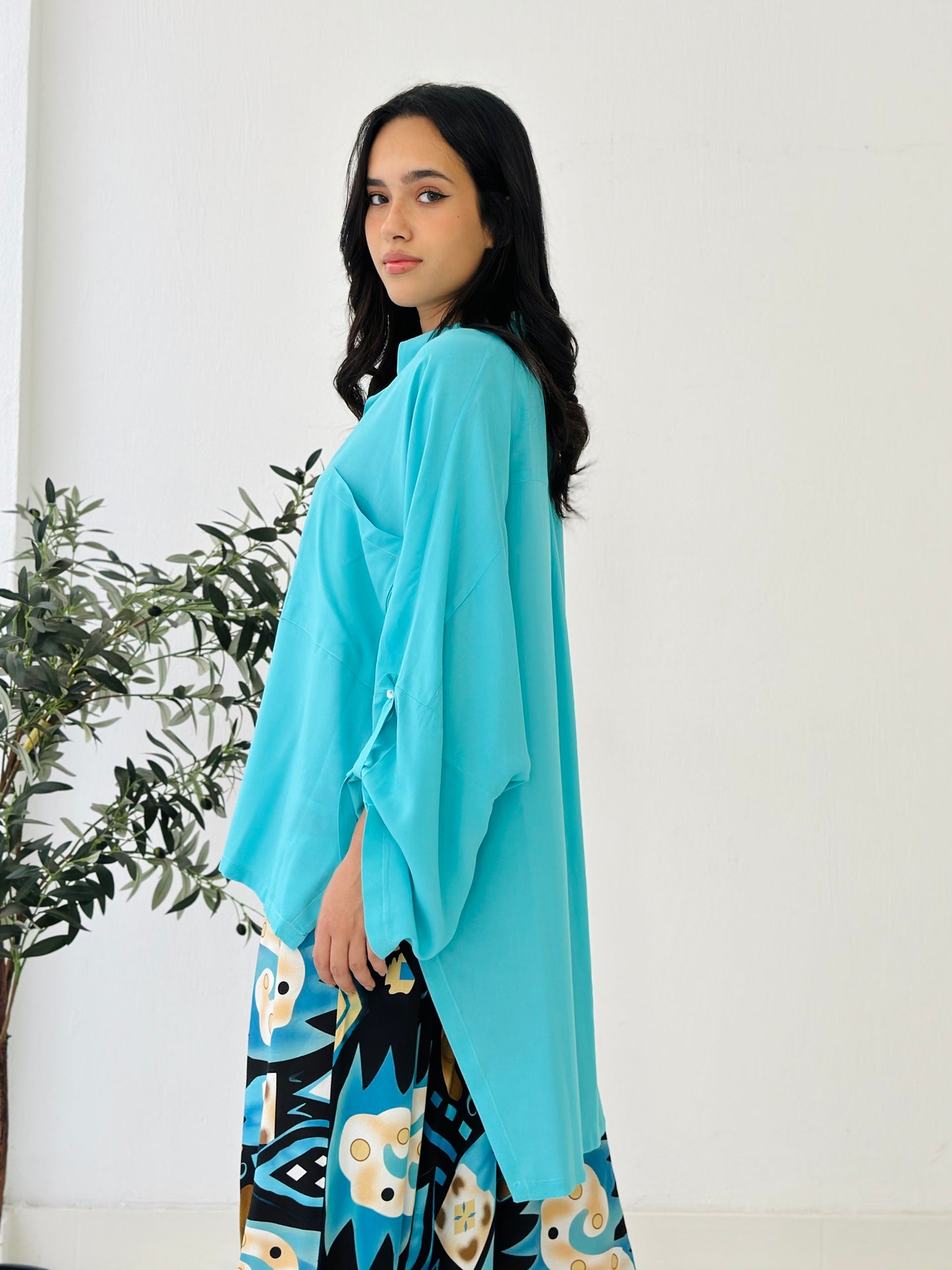 Cotton Shirt - Light Turquoise