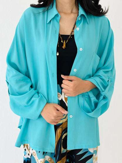 Cotton Shirt - Light Turquoise