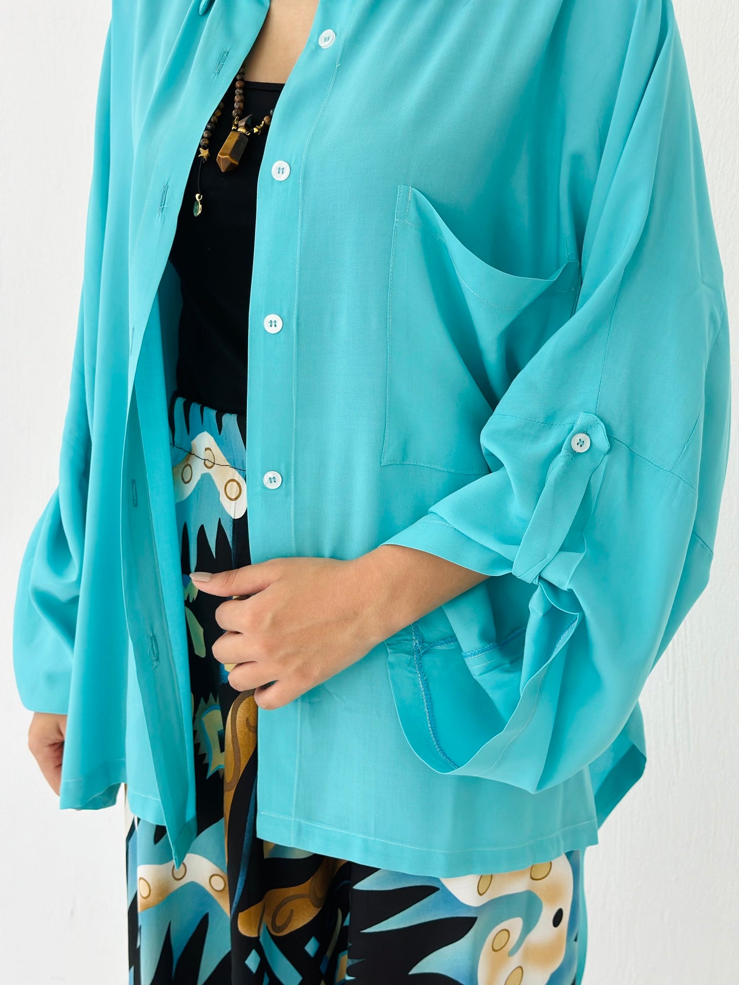 Cotton Shirt - Light Turquoise