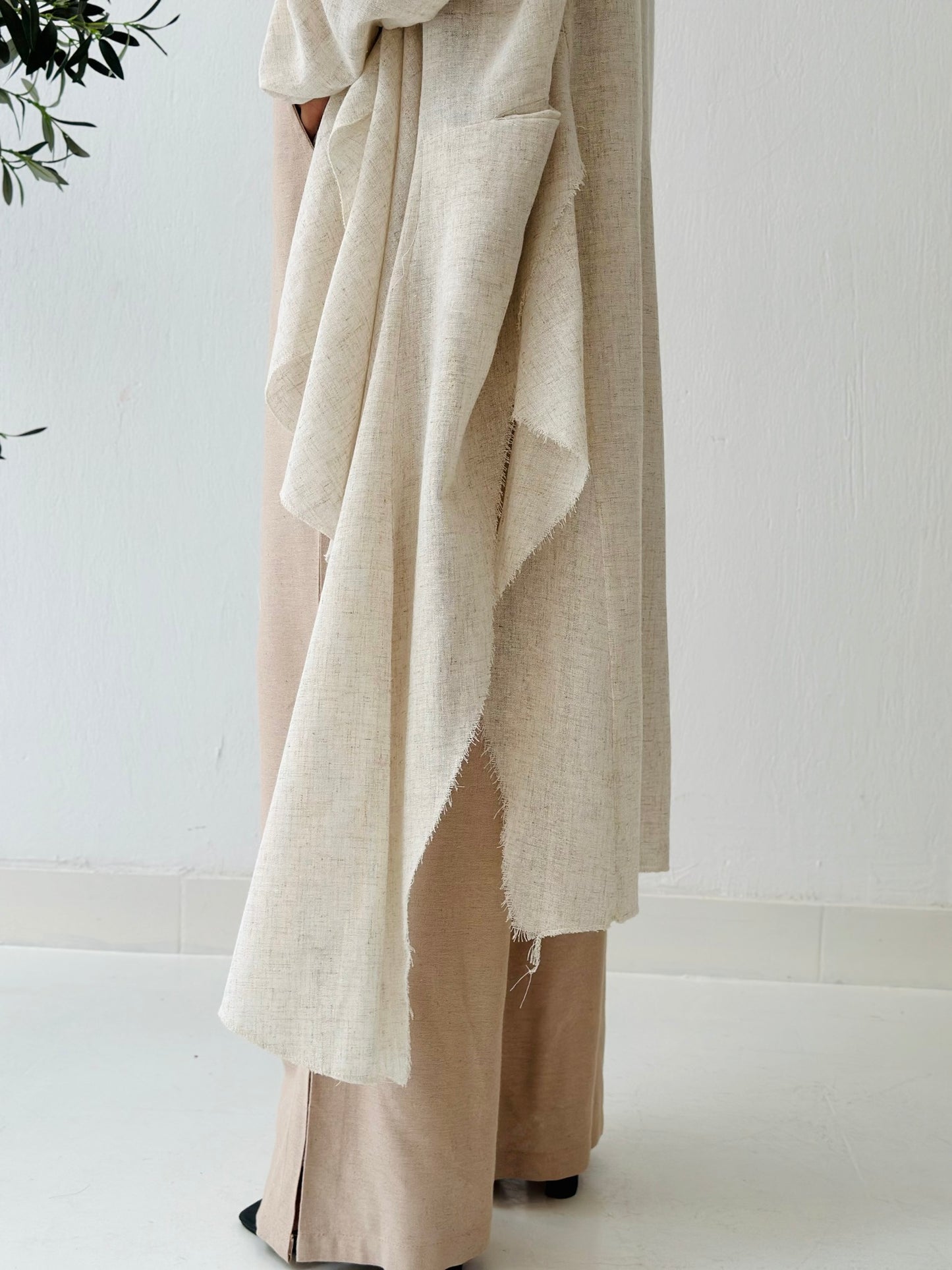 Linen Cardigan - Beige