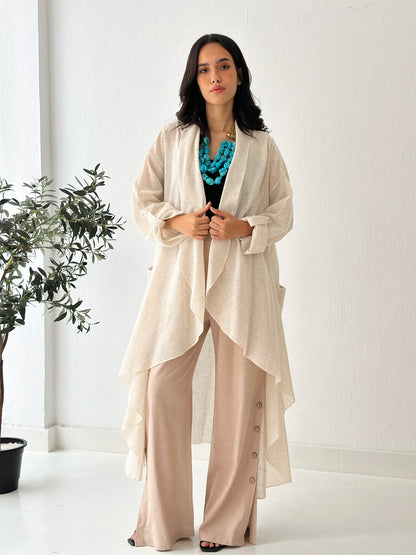 Linen Cardigan - Beige