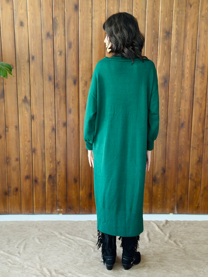 Soft Aura Dress In Emerald Green