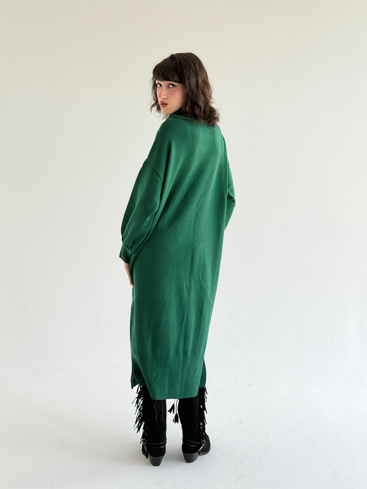 Soft Aura Dress In Emerald Green