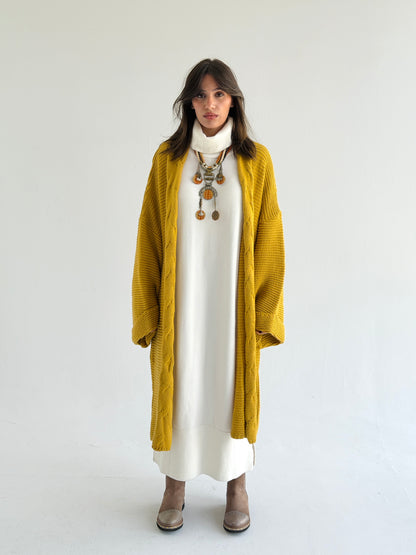 Timeless Knit Cardigan In Mustard