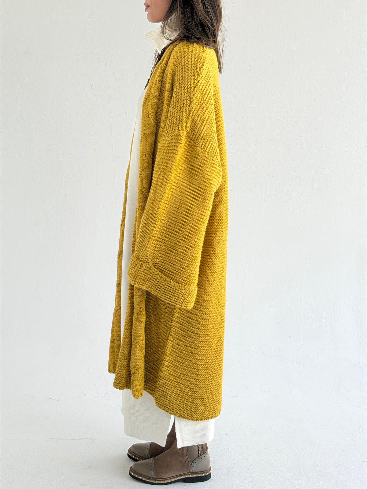 Timeless Knit Cardigan In Mustard
