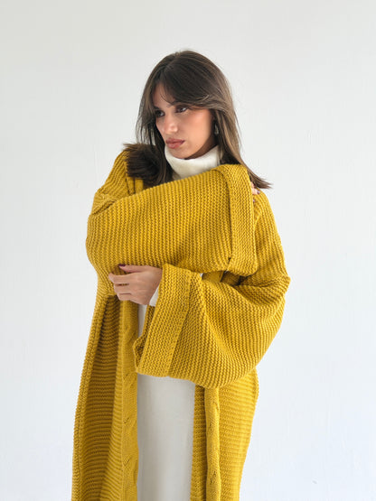 Timeless Knit Cardigan In Mustard